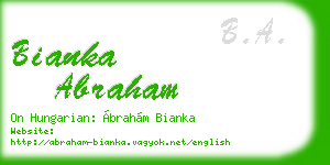 bianka abraham business card