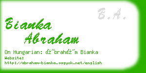 bianka abraham business card